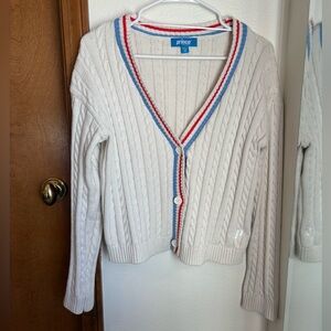 Prince Pickleball Cream Cardigan Sweater M